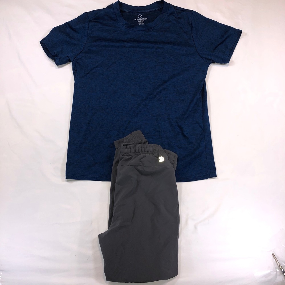 Boys Activewear Set Real Essentials Blue Tee All In Motion Gray Joggers Kids S/M